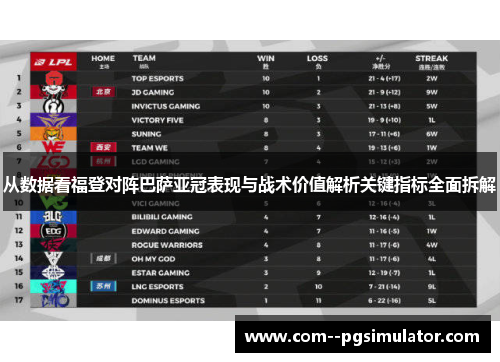 从数据看福登对阵巴萨亚冠表现与战术价值解析关键指标全面拆解 从数据看福登对阵巴萨亚冠表现与战术价值解析关键指标全面拆解